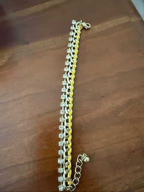 Yellow and Gold Braided Chain Bracelet